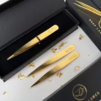 24K Gold Brow Tweezers - Pointed Tip