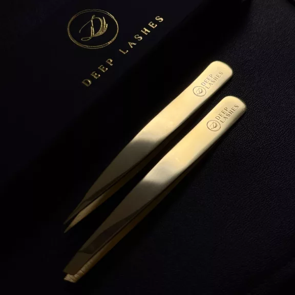 24K Gold Brow Tweezers - Pointed Tip