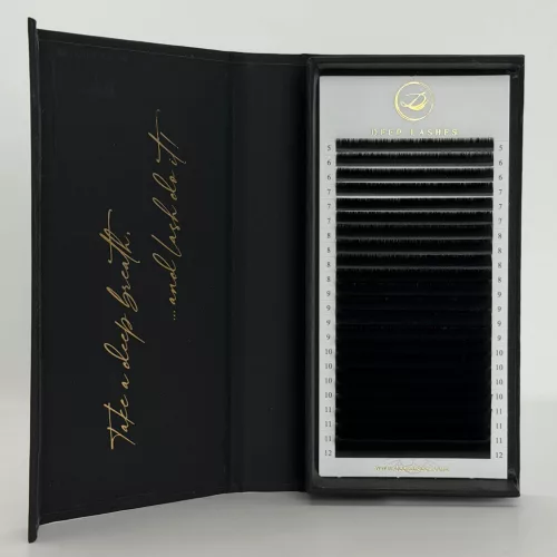 22 soros – CC ív • 0.07 • 5 mm – Egyméretes Műszempilla – Golden Line Collection