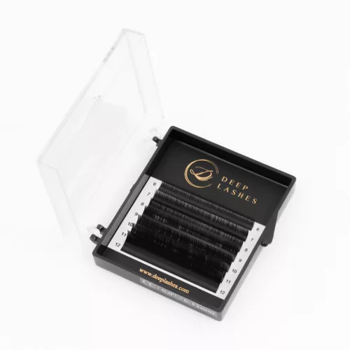 7 Rows - MIX • CC Curl • 0.07 (6-12 mm) - Lash Extensions - Premium Black Collection PROMOTION