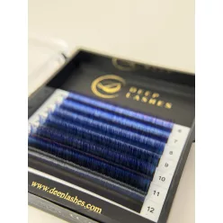   7 Rows - MIX • Black / Blue / Purple Tricolor • 0.07 (6-12 mm) - Colored Eyelash Extensions