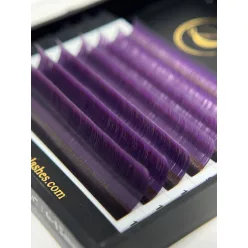  7 Rows - MIX • Black / Purple Ombre • 0.07 (6-12 mm) - Colored Lash Extensions