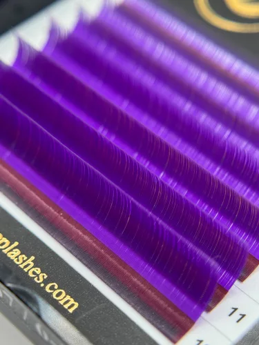 7 Rows - MIX • Purple • 0.07 (6-12 mm) - Colored Lash Extensions