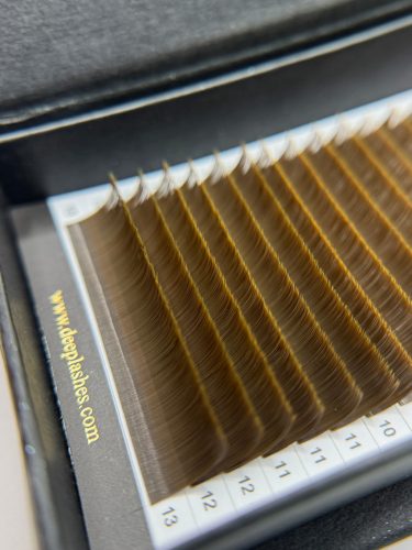20 Rows - MIX • Hazelnut Brown • C Curl • 0.07 - Brown Lash Extensions
