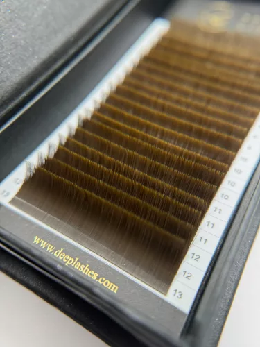 20 Rows - MIX • Hazelnut Brown • C Curl • 0.07 - Brown Lash Extensions