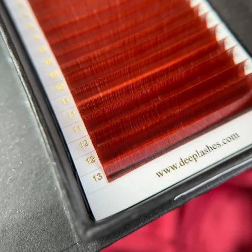 20 Rows MIX • Wine Red • 0.07 - Colored Lash Extensions