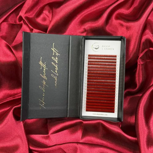 20 Rows MIX • Wine Red • 0.07 - Colored Lash Extensions