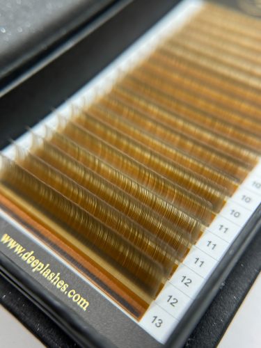 20 Rows - MIX • Light Brown • M Curl • 0.07 - Brown Lash Extensions