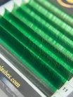 7 Rows - MIX • Green • M Curl • 0.07 (6-12 mm) - Colored Lash Extensions